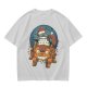 Olive T-shirt with Christmas Totoro Riding Catbus Graphic