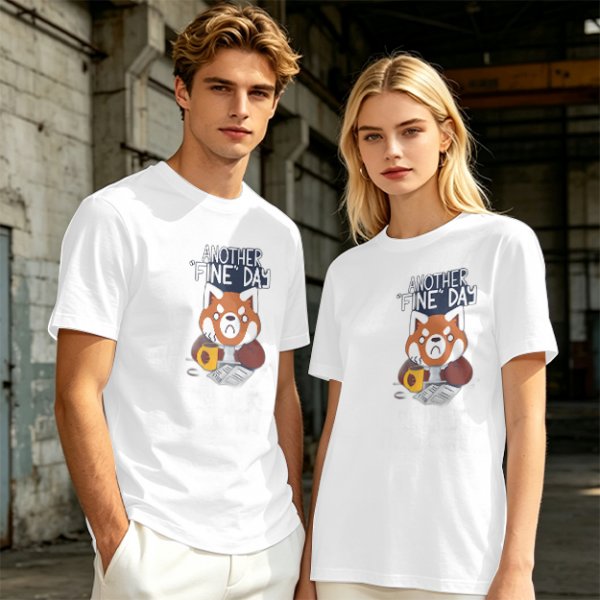 Olive T-Shirt With Another Fine Day Red Panda Coffee Print