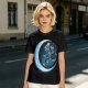 Olive T-Shirt With Crescent Moon And Dancing Spirit Graphic