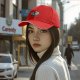 Black Baseball Cap with Cartoon Characters and CLUB Print