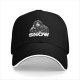 Black baseball cap with Jon Snow graphic and SNOW text