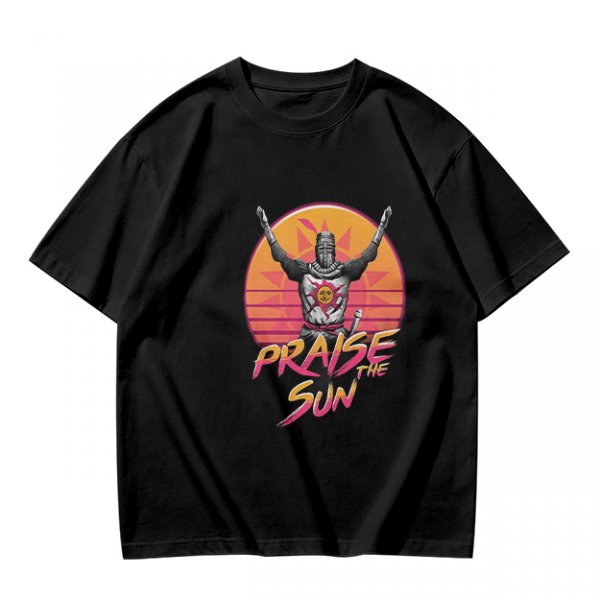 Olive T-Shirt With Praise The Sun Retro Knight Graphic