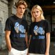 Olive T-Shirt with Sleeping Skeleton in Pajamas 'Dead Tired' Print