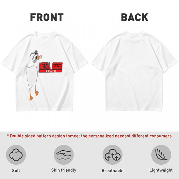 Olive T-Shirt With Metal Goose Solid Parody Graphic Print