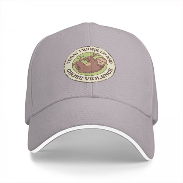 Black Baseball Cap With Sloth 'Today I Woke Up And Chose Violence' Print