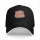 Black baseball cap with cozy raccoon on armchair and stay cozy print