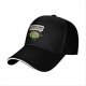 Black baseball cap with 'Working On My Core' fitness apple graphic