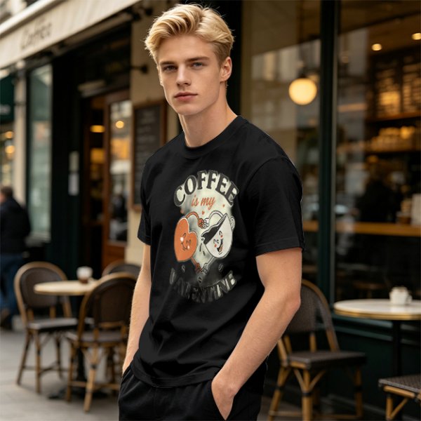 Coffee Is My Valentine Graphic T-Shirt For Coffee Lovers