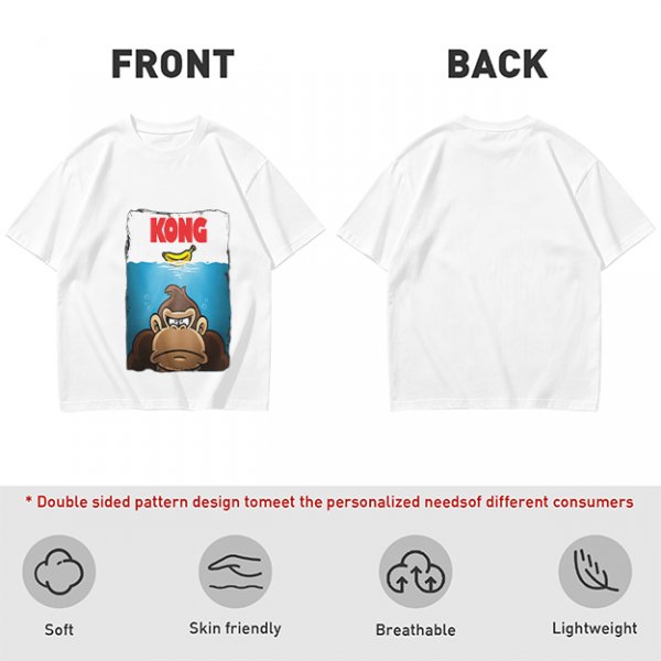 Olive T-Shirt With Cartoon Kong Banana Water Print