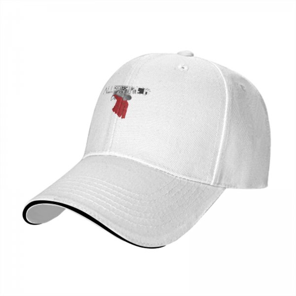 Black baseball cap with 'All of Us Are Red' text and red graphic