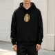 Black Hoodie With Cute Potato Dog Graphic Print