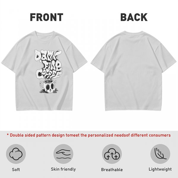 Olive Graphic T-Shirt With 'Damn Fine Coffee' Skull Mug Print