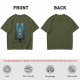 Olive Green T-Shirt With Cartoon Rabbit Character Graphic