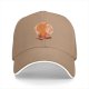 Black Baseball Cap with Orange Anime Character Silhouette Print