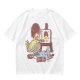 Olive T-Shirt Featuring a Bird Painting a Self-Portrait with an Afro