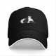 Black Baseball Cap With Lazy Panda Eating Noodle Graphic
