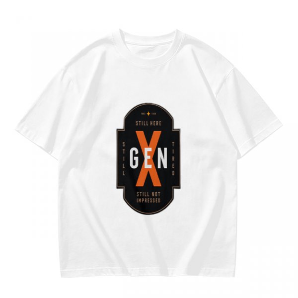 Olive Gen X Graphic T-Shirt With 'Still Here Still Not Impressed' Print