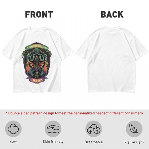 It's Dangerous To Go Alone Take This Zelda Themed Graphic T-Shirt