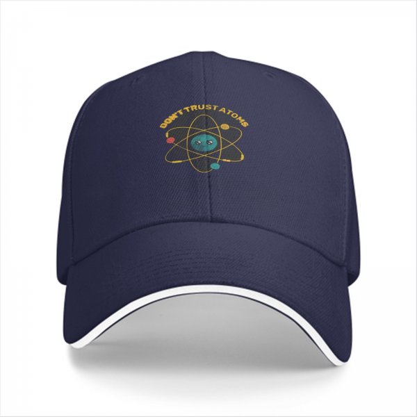 Don't Trust Atoms Graphic Black Baseball Cap