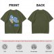 Olive T-Shirt with Sleeping Skeleton in Pajamas 'Dead Tired' Print