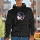 Black Hoodie With Yin Yang Dragon Floral Graphic Print