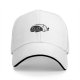 Black Baseball Cap With Cute Sleepy Cat Graphic Design