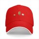 Black baseball cap with cartoon flame and character bike designs