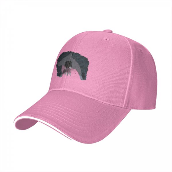 Black Baseball Cap With Monster Face Graphic Design