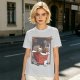 Olive t-shirt with playful kittens in takeout noodle box graphic