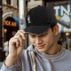 Black Baseball Cap With Stacked Cartoon Creature Graphic