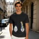 Oversized Olive T-Shirt With Sad Clouds And Rainbow Drip Graphic