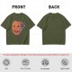 Olive Halloween T-Shirt with Skeleton Arm Jack-o'-Lantern Graphic