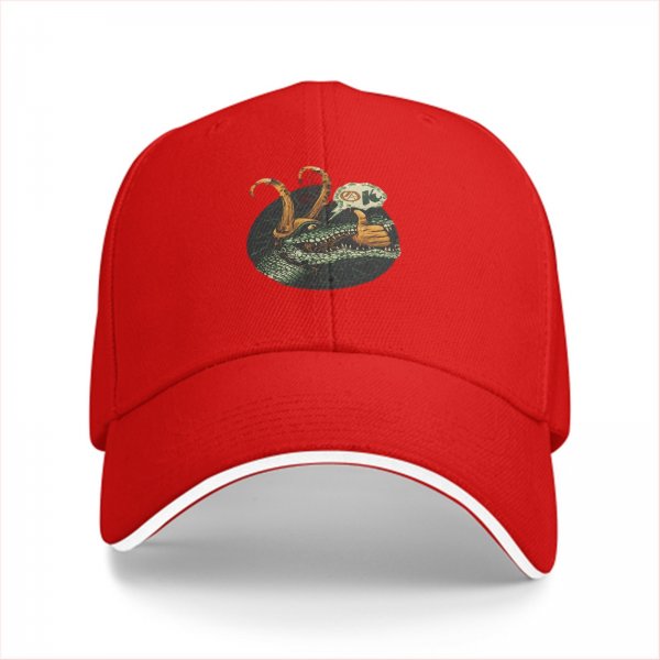 Black baseball cap with alligator Loki giving a thumbs up