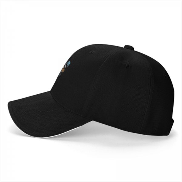 Black Baseball Cap with Sleeping Sloth Workout Graphic