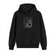 Black hoodie with Totoro family sketch graphic