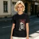Olive Graphic T-Shirt with Skull and 'I Love My Job' Print