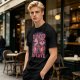 Olive graphic t-shirt with food is love and cartoon animal design