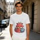 Cute Red Dragon Holding D20 Dice Graphic T-Shirt