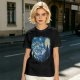 Olive T-Shirt with Starry Night Art Print