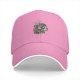 Black Baseball Cap With Floral Cat Head Art Print