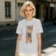 Olive T-Shirt with Japanese Style Sushi Chef Cat Print