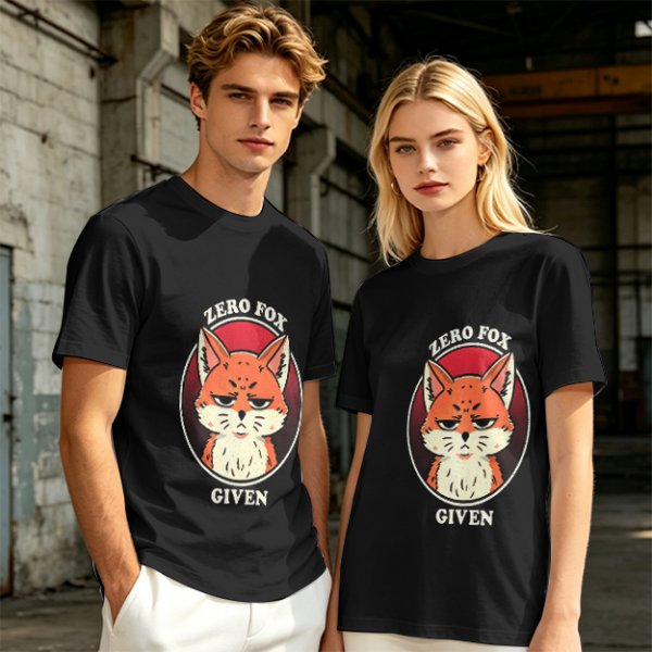 Olive T-Shirt With Zero Fox Given Grumpy Fox Graphic Print