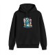 Black hoodie with Studio Ghibli anime characters graphic