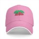 Black baseball cap with apple orchard graphic print