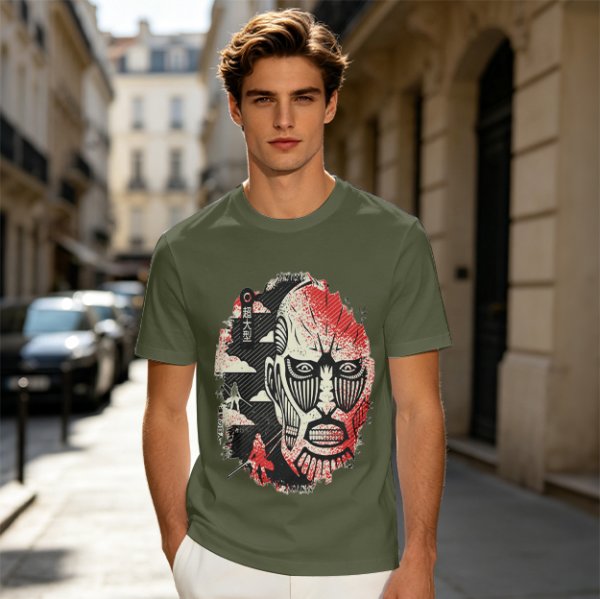 Attack on Titan Colossal Titan Graphic Olive T-Shirt
