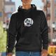 Black hoodie with cute cartoon witch Halloween graphic