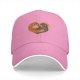 Black Baseball Cap With Hugging Monkeys Heart Design