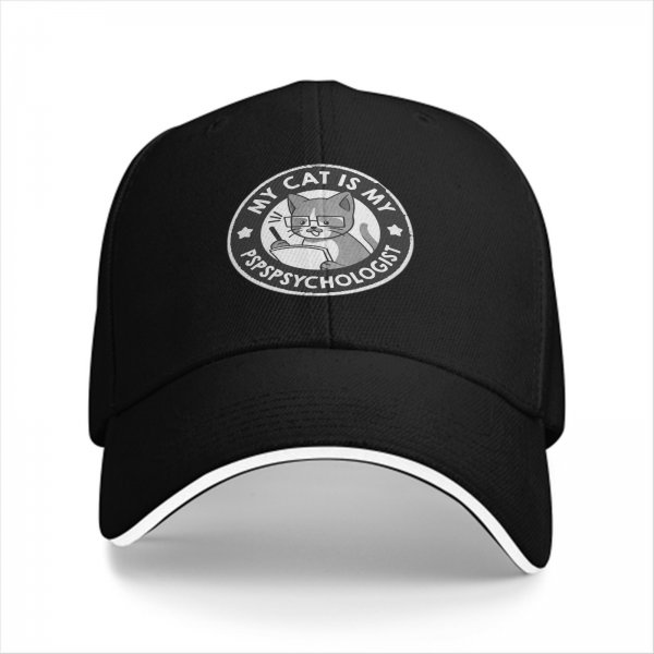 My Cat Is My Pspspsychologist Black Baseball Cap