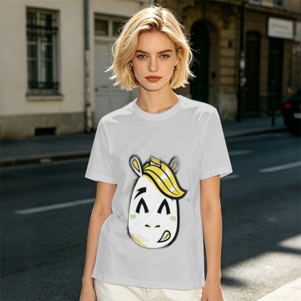 Olive T-Shirt With Cute Cartoon Horse Graphic Print