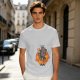 Olive T-Shirt With Cartoon Goat On Flames And Skulls Print